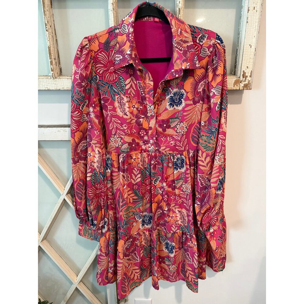 Flying Tomato size large pink floral dress